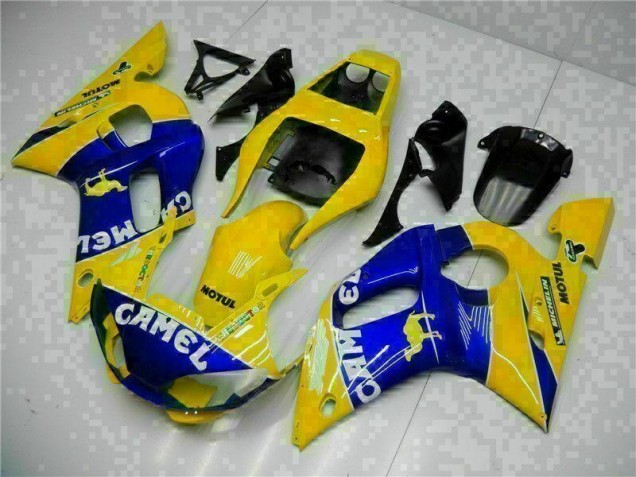 1998-2002 Yellow Blue Yamaha YZF R6 Moto Fairings 1998-2002 Yellow Blue Yamaha YZF R6 Moto Fairings