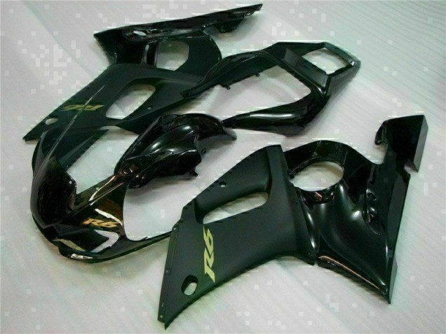 1998-2002 Black Yamaha YZF R6 Motorcycle Replacement Fairings 1998-2002 Black Yamaha YZF R6 Motorcycle Replacement Fairings