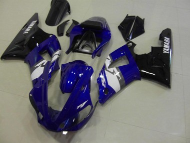2000-2001 Blue Black White Yamaha YZF R1 Motorcycle Fairings Kit