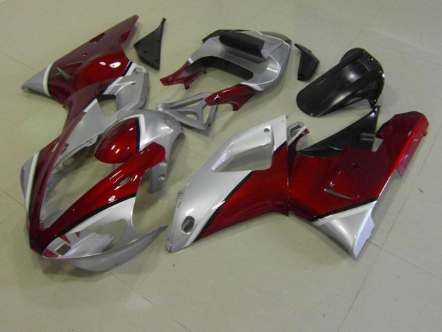 2000-2001 Red and Silver Yamaha YZF R1 Replacement Motorcycle Fairings 2000-2001 Red and Silver Yamaha YZF R1 Replacement Motorcycle Fairings