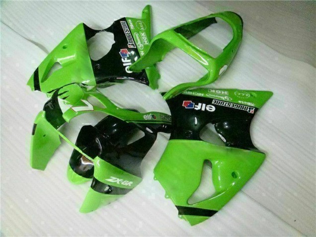 2000-2002 Green Black Kawasaki ZX6R Bike Fairings 2000-2002 Green Black Kawasaki ZX6R Bike Fairings