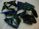 2000-2002 Black with Blue Flame Kawasaki ZX6R Motorbike Fairings