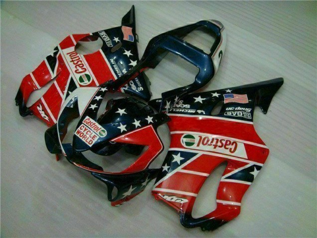 2001-2003 Red White Blue Castrol Cycle World Honda CBR600 F4i Motorcycle Fairings Kits 2001-2003 Red White Blue Castrol Cycle World Honda CBR600 F4i Motorcycle Fairings Kits