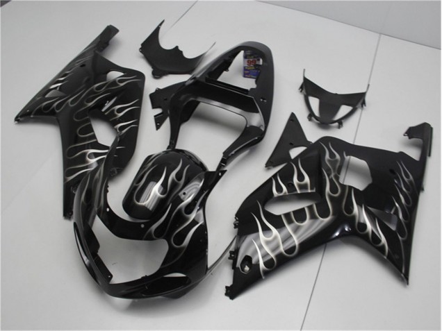 2001-2003 Black White Flame Suzuki GSXR 600/750 Motorcycle Fairing Kits 2001-2003 Black White Flame Suzuki GSXR 600/750 Motorcycle Fairing Kits