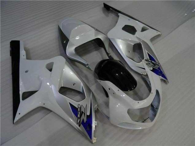 2001-2003 White Silver Suzuki GSXR 600/750 Bike Fairings 2001-2003 White Silver Suzuki GSXR 600/750 Bike Fairings