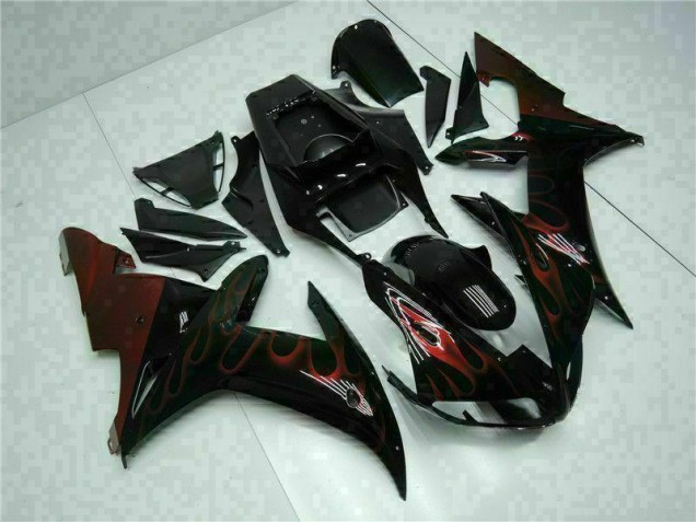 2002-2003 Black Yamaha YZF R1 Motorcyle Fairings 2002-2003 Black Yamaha YZF R1 Motorcyle Fairings