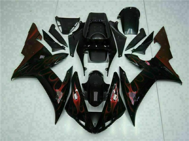2002-2003 Black Yamaha YZF R1 Motorcyle Fairings 2002-2003 Black Yamaha YZF R1 Motorcyle Fairings