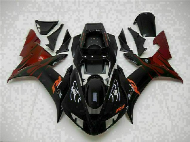 2002-2003 Black Yamaha YZF R1 Motorcylce Fairings 2002-2003 Black Yamaha YZF R1 Motorcylce Fairings