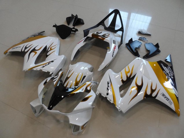 2002-2013 White Gold Black Flame Honda VFR800 Bike Fairings 2002-2013 White Gold Black Flame Honda VFR800 Bike Fairings
