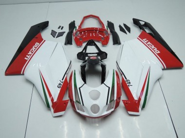 2003-2004 White Red with Tail Open Ducati 749 999 Motor Bike Fairings