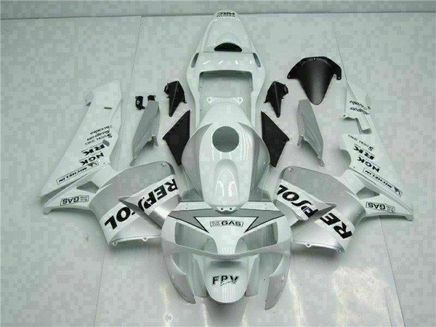 2003-2004 White Silver Repsol Honda CBR600RR Replacement Fairings 2003-2004 White Silver Repsol Honda CBR600RR Replacement Fairings