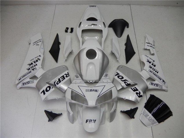 2003-2004 Silver White Black Repsol Honda CBR600RR Motorcycle Fairings Kit 2003-2004 Silver White Black Repsol Honda CBR600RR Motorcycle Fairings Kit