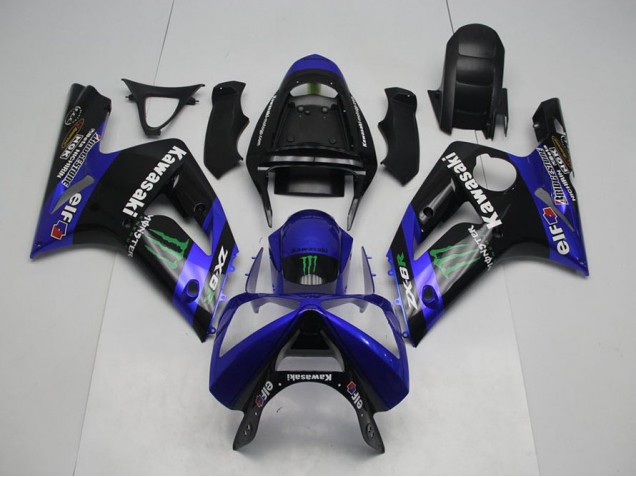 2003-2004 Blue Monster Kawasaki ZX6R Motorbike Fairing 2003-2004 Blue Monster Kawasaki ZX6R Motorbike Fairing