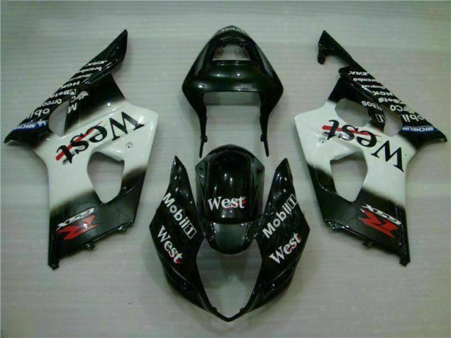 2003-2004 White Black Suzuki GSXR 1000 Motorbike Fairing 2003-2004 White Black Suzuki GSXR 1000 Motorbike Fairing