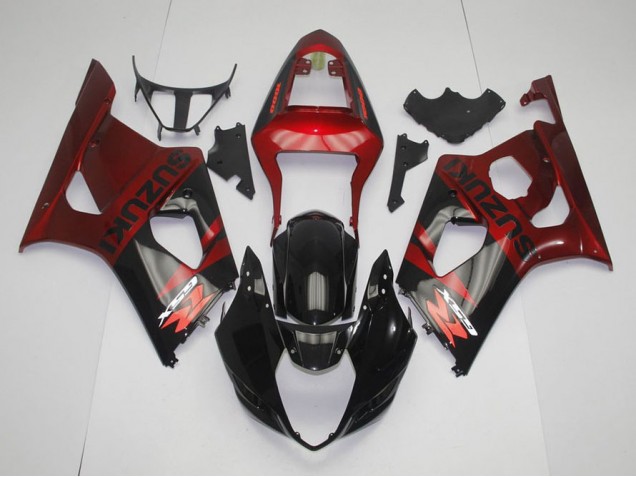 2003-2004 Black Red Suzuki GSXR 1000 Replacement Motorcycle Fairings 2003-2004 Black Red Suzuki GSXR 1000 Replacement Motorcycle Fairings