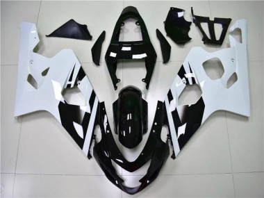 Aftermarket 2004-2005 White Black Suzuki GSXR 600/750 Motor Fairings