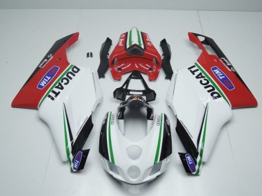 2005-2006 White Red Enel Ducati 749 999 Bike Fairing Kit