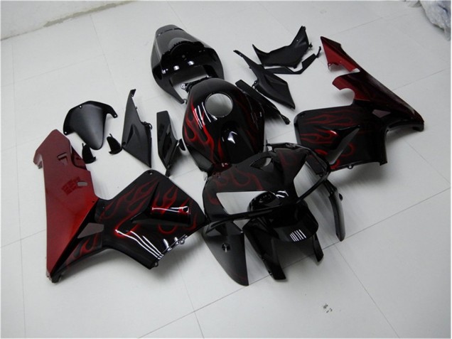 2005-2006 Red Flame Black Honda CBR600RR Bike Fairings 2005-2006 Red Flame Black Honda CBR600RR Bike Fairings