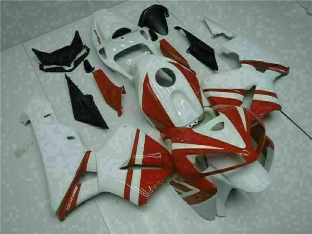 2005-2006 White Red Honda CBR600RR Motorcycle Fairings 2005-2006 White Red Honda CBR600RR Motorcycle Fairings