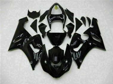 2005-2006 Glossy Black Kawasaki ZX6R Motor Fairings
