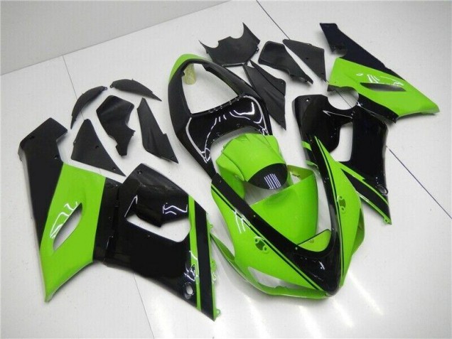 2005-2006 Green Black Kawasaki ZX6R Motor Fairings 2005-2006 Green Black Kawasaki ZX6R Motor Fairings