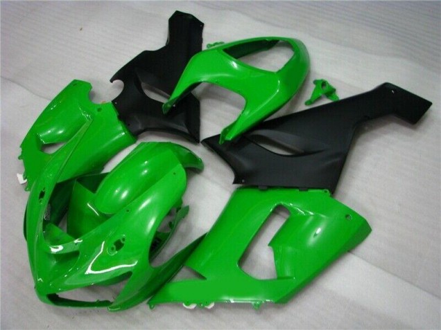 2005-2006 Green Matte Black Kawasaki ZX6R Motorcycle Fairing 2005-2006 Green Matte Black Kawasaki ZX6R Motorcycle Fairing