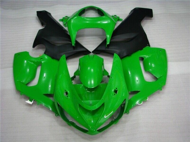 2005-2006 Green Matte Black Kawasaki ZX6R Motorcycle Fairing 2005-2006 Green Matte Black Kawasaki ZX6R Motorcycle Fairing