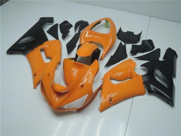 2005-2006 Orange Black Kawasaki ZX6R Bike Fairings
