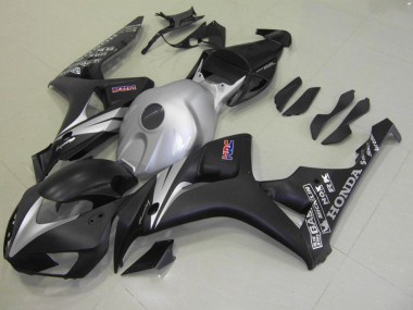 2006-2007 Matte Black Silver Honda CBR1000RR Motorcycle Fairing Kit
