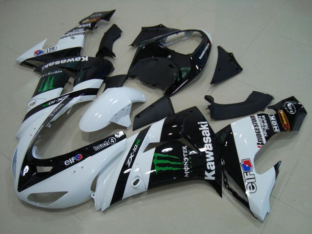 2006-2007 White Monster Kawasaki ZX10R Motorcycle Bodywork 2006-2007 White Monster Kawasaki ZX10R Motorcycle Bodywork