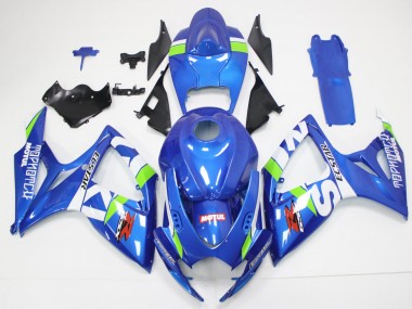 Aftermarket 2006-2007 Blue White Suzuki GSXR 600/750 Motorcycle Fairings