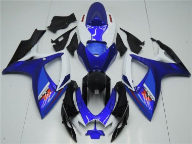 2006-2007 White Blue Suzuki GSXR 600/750 Motorcyle Fairings
