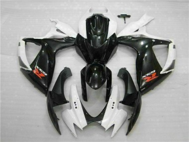 2006-2007 White Black Suzuki GSXR 600/750 Motorcycle Fairings Kit