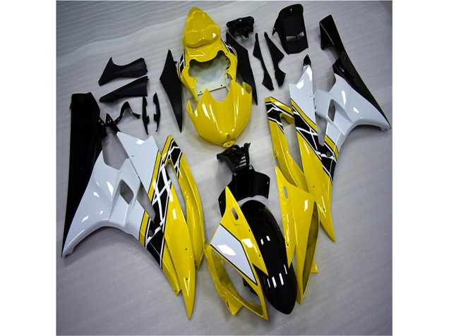 2006-2007 Yellow White Black Yamaha YZF R6 Motorbike Fairing Kits 2006-2007 Yellow White Black Yamaha YZF R6 Motorbike Fairing Kits