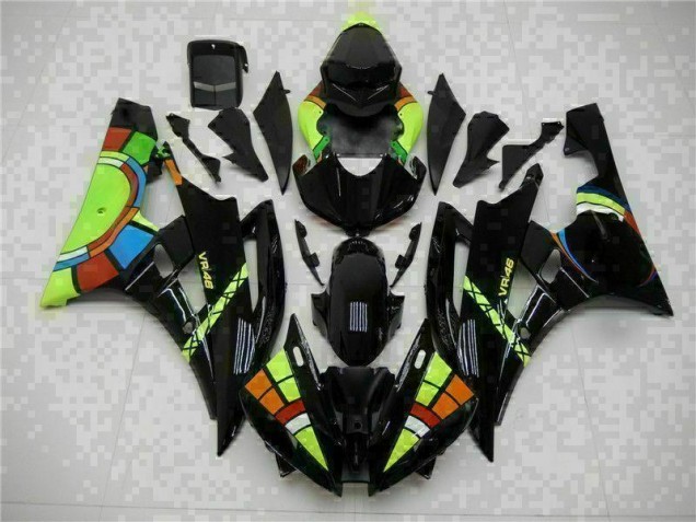 2006-2007 Black Yamaha YZF R6 Motorcycle Replacement Fairings 2006-2007 Black Yamaha YZF R6 Motorcycle Replacement Fairings