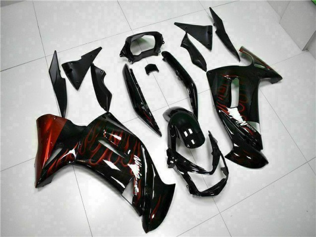 2006-2008 Red Flame Kawasaki EX650 Motorcycle Fairing 2006-2008 Red Flame Kawasaki EX650 Motorcycle Fairing