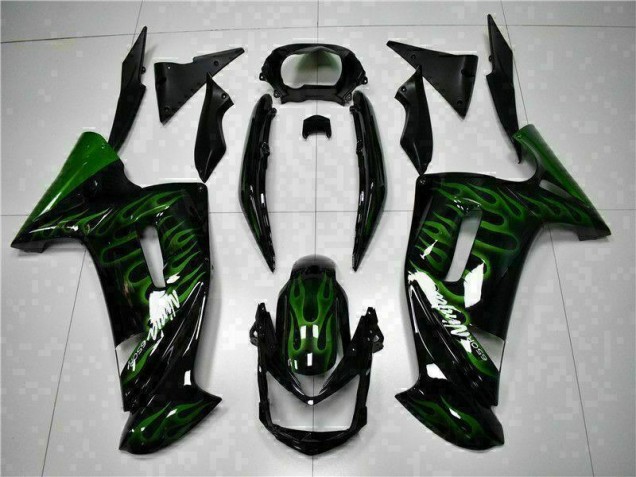 2006-2008 Green Flame Kawasaki EX650 Motorcycle Fairing Kits 2006-2008 Green Flame Kawasaki EX650 Motorcycle Fairing Kits