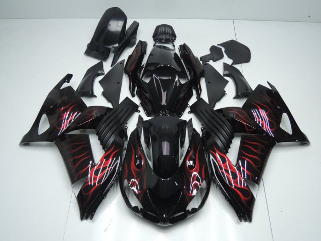 2006-2011 Red Flame Kawasaki ZX14R ZZR1400 Motorcycle Bodywork 2006-2011 Red Flame Kawasaki ZX14R ZZR1400 Motorcycle Bodywork