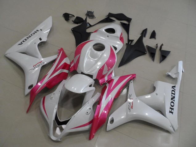 2007-2008 Pearl White with Pink Honda CBR600RR Motorbike Fairing 2007-2008 Pearl White with Pink Honda CBR600RR Motorbike Fairing