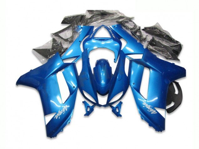2007-2008 Blue Kawasaki ZX6R Bike Fairing Kit