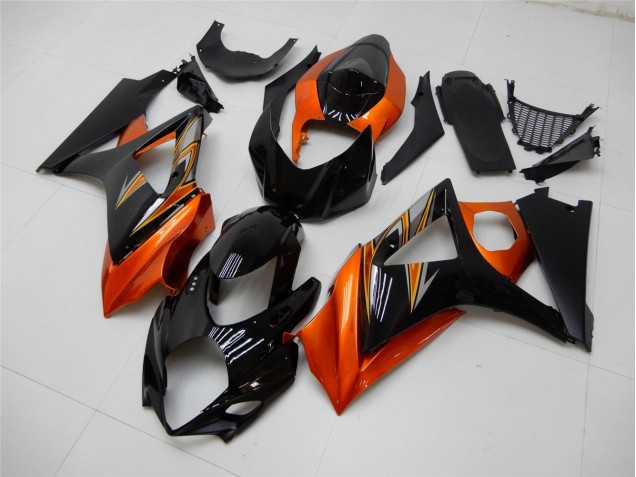 2007-2008 Orange Black Suzuki GSXR 1000 K7 Motor Fairings 2007-2008 Orange Black Suzuki GSXR 1000 K7 Motor Fairings