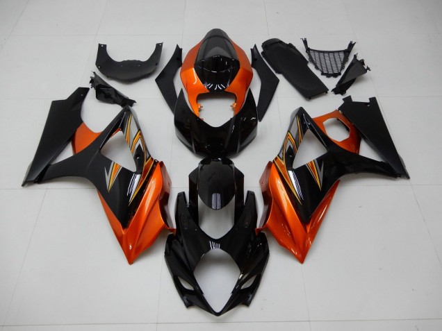 2007-2008 Orange Black Suzuki GSXR 1000 K7 Motor Fairings 2007-2008 Orange Black Suzuki GSXR 1000 K7 Motor Fairings
