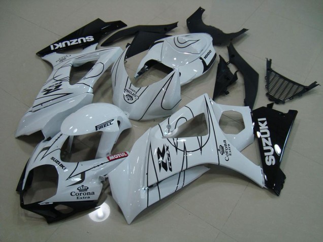 2007-2008 White Corona Suzuki GSXR 1000 K7 Replacement Fairings 2007-2008 White Corona Suzuki GSXR 1000 K7 Replacement Fairings