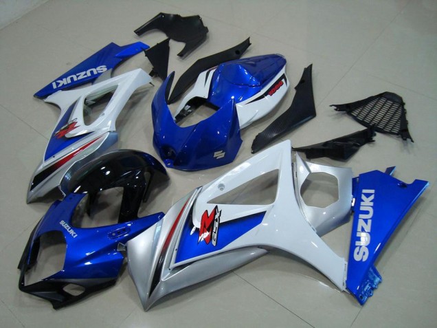 2007-2008 White Blue Suzuki GSXR 1000 K7 Motor Fairings 2007-2008 White Blue Suzuki GSXR 1000 K7 Motor Fairings