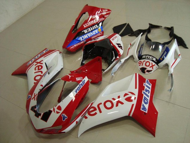 2007-2014 White Red Xerox Ducati 848 1098 1198 Bike Fairings 2007-2014 White Red Xerox Ducati 848 1098 1198 Bike Fairings
