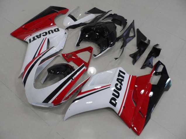 2007-2014 Red White Black Ducati 848 1098 1198 Bike Fairing Kit 2007-2014 Red White Black Ducati 848 1098 1198 Bike Fairing Kit