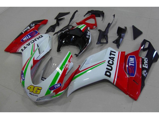 2007-2014 Red White Yellow 46 Ducati 848 1098 1198 Bike Fairings 2007-2014 Red White Yellow 46 Ducati 848 1098 1198 Bike Fairings