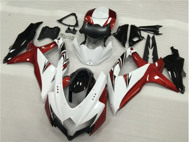2008-2010 White Red Black Suzuki GSXR 600/750 Motor Fairings 2008-2010 White Red Black Suzuki GSXR 600/750 Motor Fairings