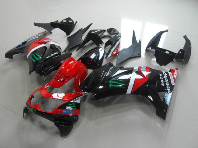 2008-2012 Red and Black Monster Kawasaki ZX250R Bike Fairings