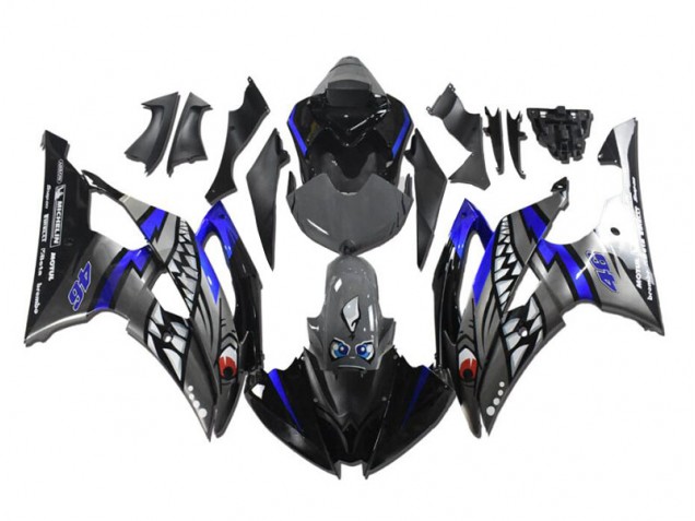 2008-2016 Grey Blue Shark Yamaha YZF R6 Motorcycle Fairing Kit 2008-2016 Grey Blue Shark Yamaha YZF R6 Motorcycle Fairing Kit